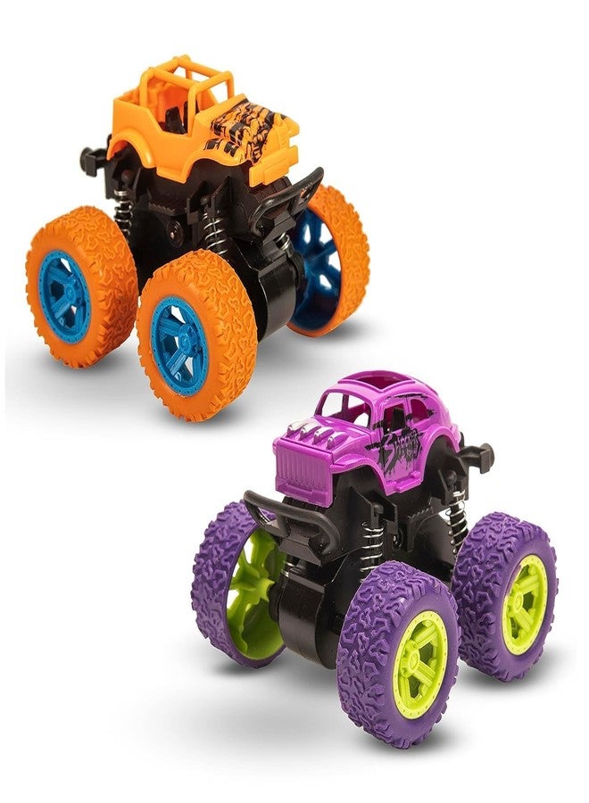 Sky Tech® Monster Trucks (Pack of 2), Friction Powered Monster Car Toys for Boys 3-7 Years Old, Durable High-Density Alloy and Non-Toxic Plastic, Non-Slip Tires for Educational Play(Pack of 2) - Image 1